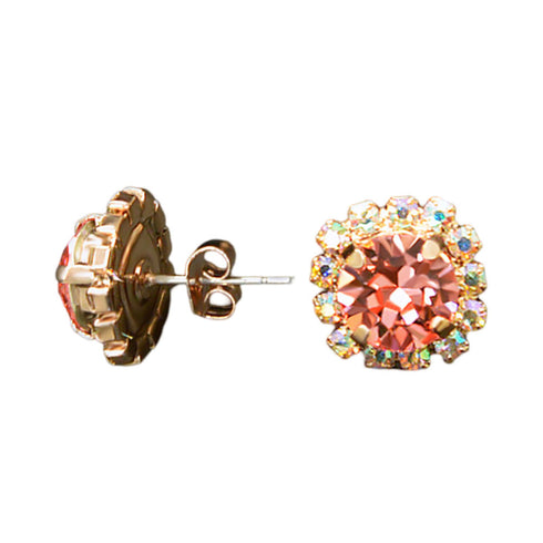 Auskarai "Krāšņums III (Rožinė persikas)" su Swarovski™ kristalais